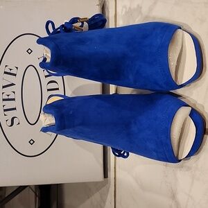 Steve Madden Sophie Blue Suede Lace Up Heels Size 9
